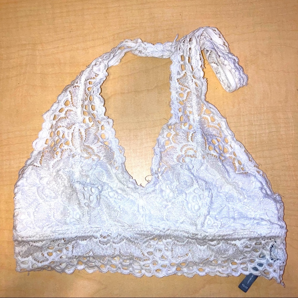Aerie White Halter Bralette